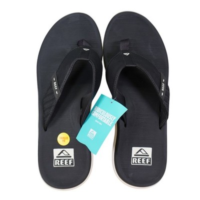 Reef Santa Ana Flip Flops Mens 14 Grey White Cushion Comfort Water Friendly READ