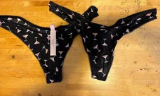 TWO (2) Victoria's Secret Very Sexy Printed High-Leg Thong Panty  NEW with TAGS