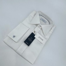 Eton Dress Shirt Mens L 16 - 41 White Garrick Contemporary Fit Formal Button Up