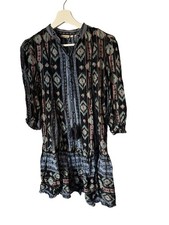 Anthropologie Holding Horses Dress Womens XSP Boho Aztec Southwest Popover