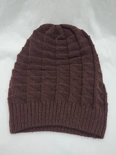 Slouch Hat Winter Baggy Ski Beanie Floppy Stocking Chocolat Brown Knit Women Men