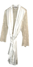 Linea Donatella Penuar White Beige Lace🎁❤️ sz L/XL Robe New w/tag