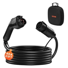 VEVOR EV Charger Extension Cable Extension Cord 40A 21 ft J1772 Level 1/Level 2