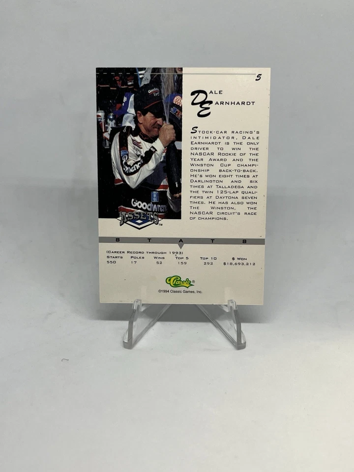 Dale Earnhardt #3 GM Goodwrench Classic Assets 1994 Card #5 - Image 2 of 2