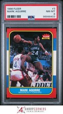 1986 FLEER #3 MARK AGUIRRE RC MAVERICKS PSA 8