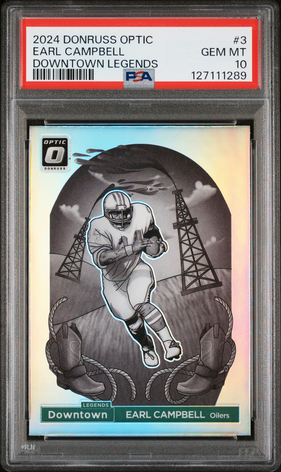 Earl Campbell 2024 Panini Donruss Optic Downtown Legends #3 PSA 10