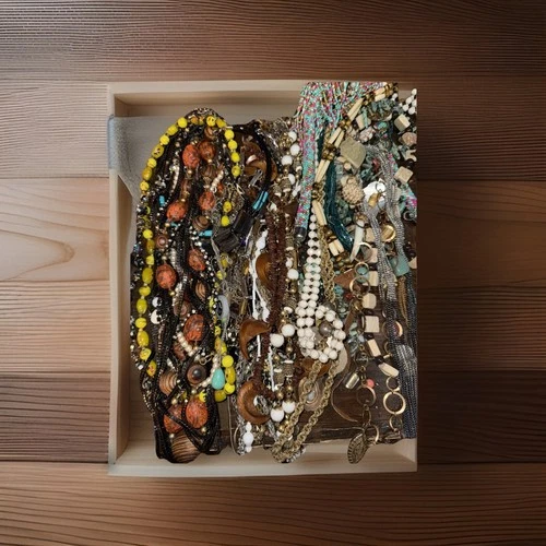 Vintage Costume Jewelry Lot Of 55 Necklaces