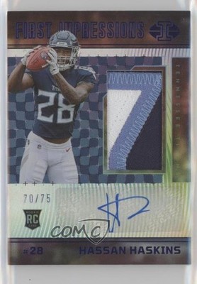 2022 Illusions Trophy Collection Blue 70/75 Hassan Haskins Rookie Auto RC 0l2q