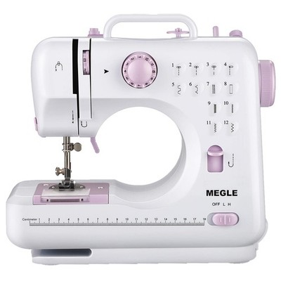 Nähmaschine mit Fußpedal für Anfänger und Kinder, Quick weiß, rosa 