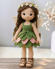 Crochet Fairy Doll   Handmade Amigurumi Flower Fairy Doll, Woodland Decor