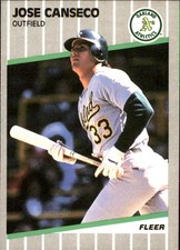 Jose Canseco 1989 Fleer #5 Oakland Athletics FREE SHIPPING AutographDen