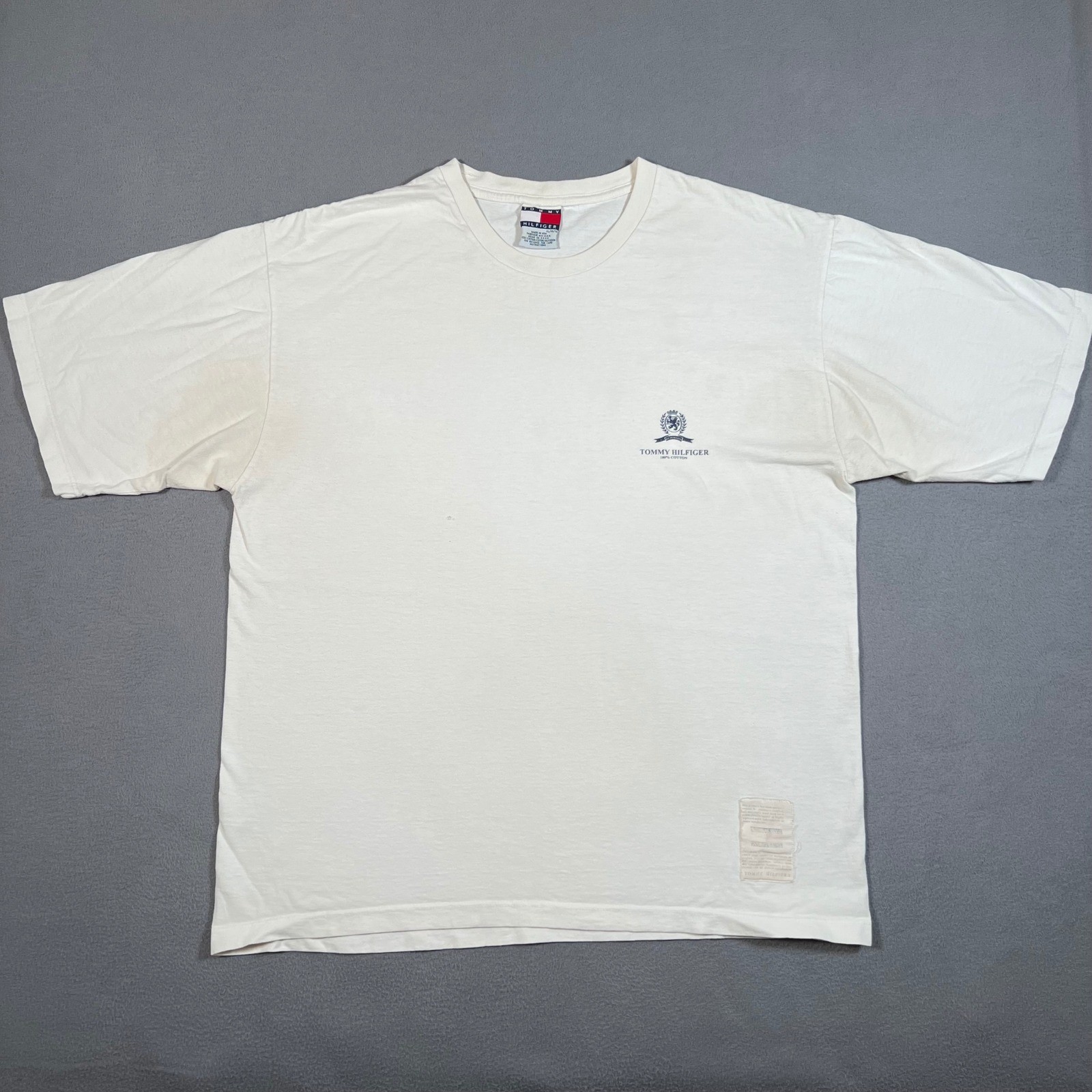 Vintage Tommy Hilfiger T Shirt Mens XL Crest Logo Made In USA Classic thumbnail 2