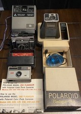 Vintage Kodak Camera  Polaroid Accessory Lot - 4 Cameras/ 1 Flashgun 268