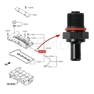 #ad PCV Valve 26740 2G000 Fit Hyundai Kia Elantra Sonata Tucson Optima Sorento Forte $3.55
