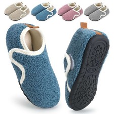 Men Women Mens Warm Plush Fleece Full Slippers Memory Foam Fuzzy Shearling Shoes