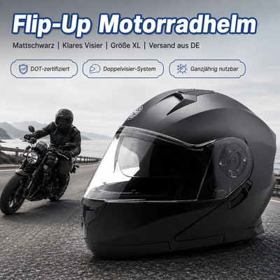 ECE Schwarz Montreal Doppelvisier XL Helm DOT-zertifizierter ATO Motorradhelm