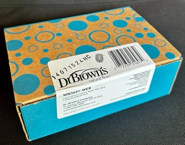 Dr. Brown's Natural Flow Nivel 3 Cuello Ancho, Pezón Silicona Natural, WN3601 (6x) Foto 2 de 4