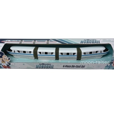 Disney Parks Monorail BLUE Die-Cast 4 Piece Metal Set