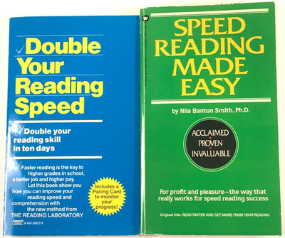 TWO SPEED READING HOW-TO Vintage Paperbacks - 1985 and 1983 - VG condition