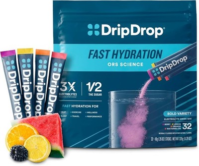 Drip Drop Hydration ORS (20 Sticks) for 16oz/ 21-gram packages