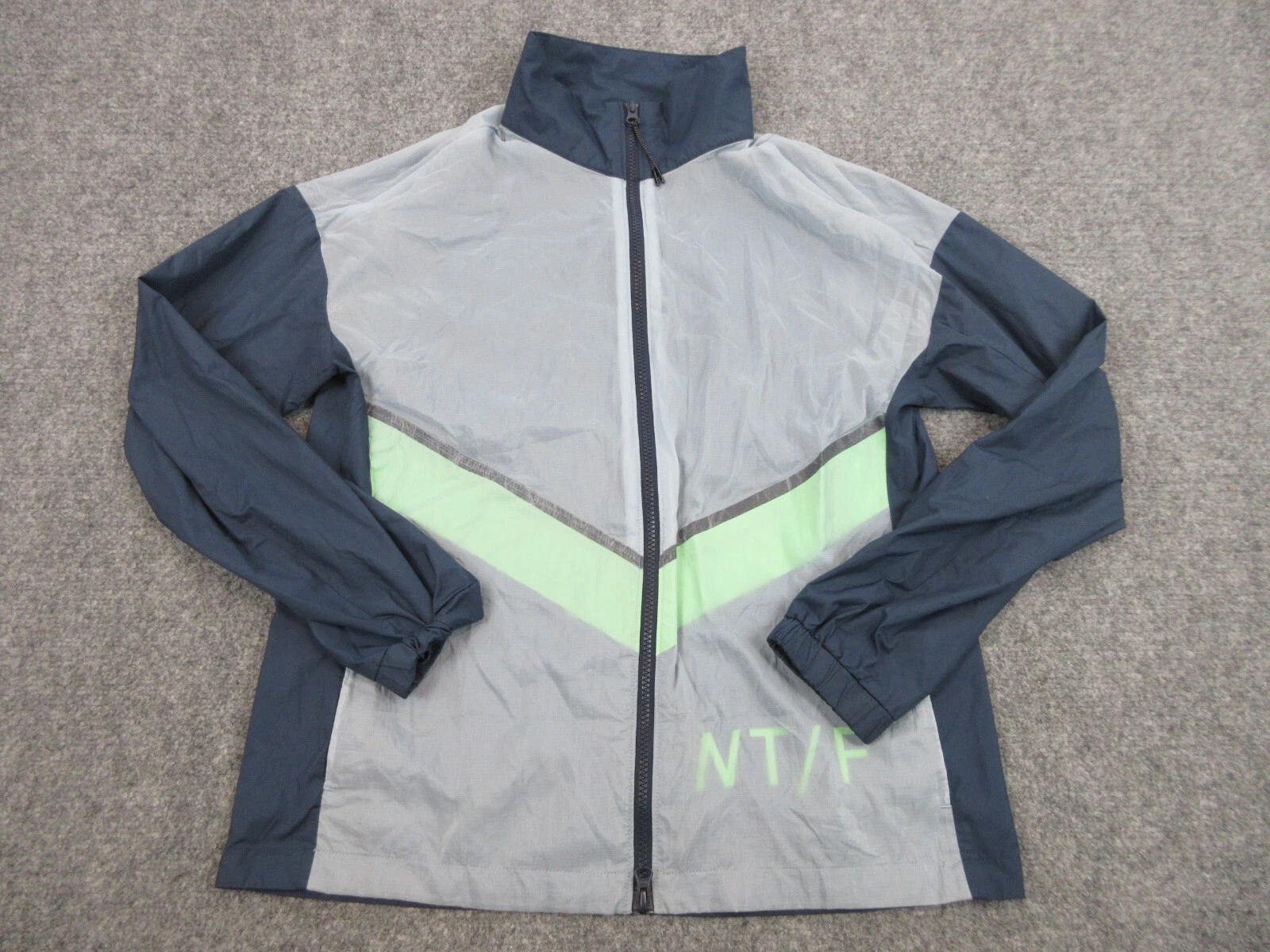 Nike Jacket Mens Adult Medium Blue Green Lightweight Full Zip Windbreaker