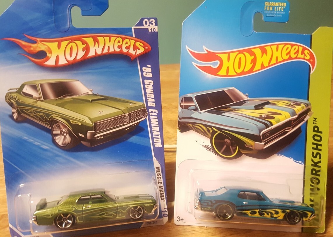 Hot Wheels '69 Mercury Cougar Eliminator Blue & Green 1:64 Scale