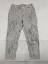 Anthropologie Pilcro Jeans Womens 28 The Wanderer Utility Embroidered Denim Gray