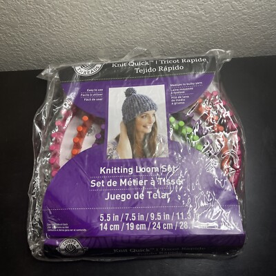 Loops & Threads Knit Quick Circular Knitting Loom Set 5.5'' 7.5  9.5  11.3 