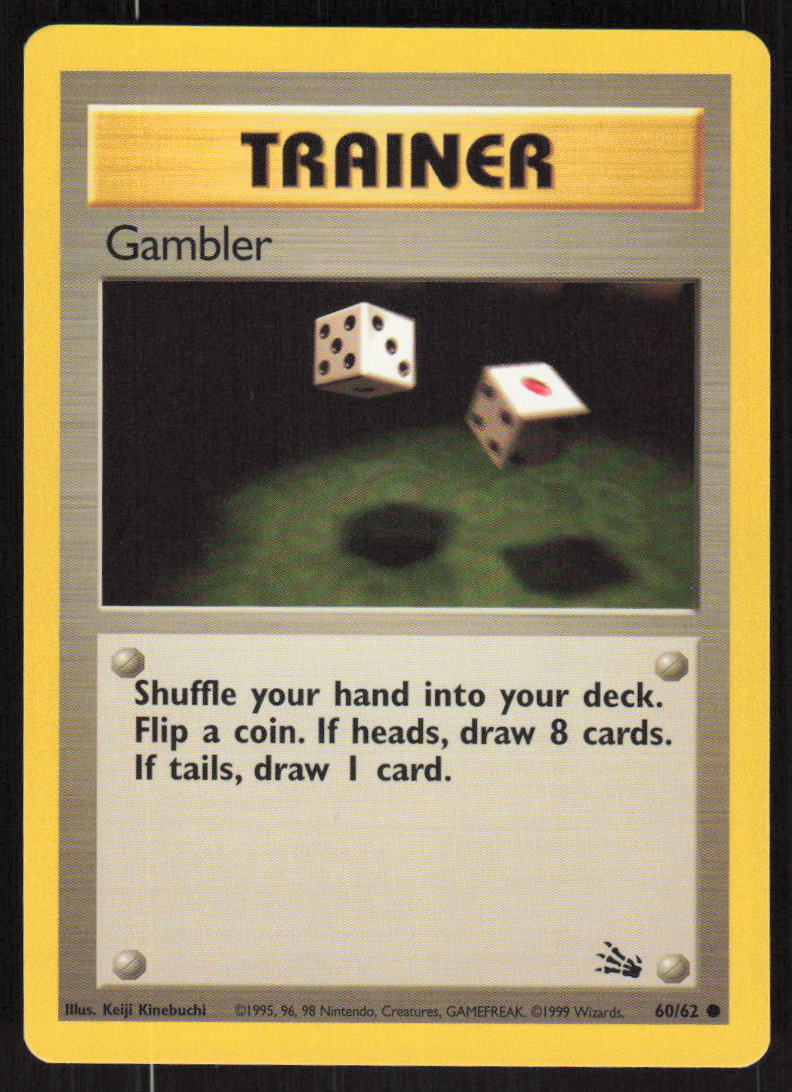 Pokemon TCG Fossil #60/62 Gambler NM