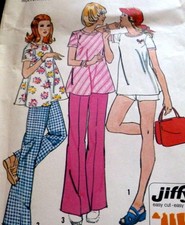 LOVELY VTG 1970s TOP SHORTS Sewing Pattern 10/32.5
