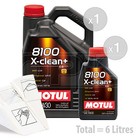 Car Engine Oil Service Kit / Pack 6 LITRES Motul 8100 X-Clean+ 5w-30 6L