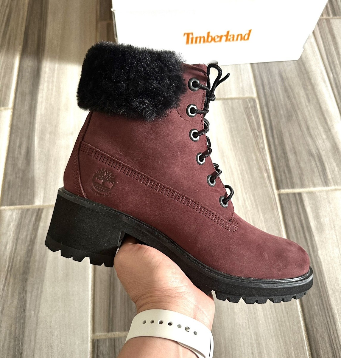 Botas Timberland Burgundy Timbs With Fur Burgundy Timberlands With