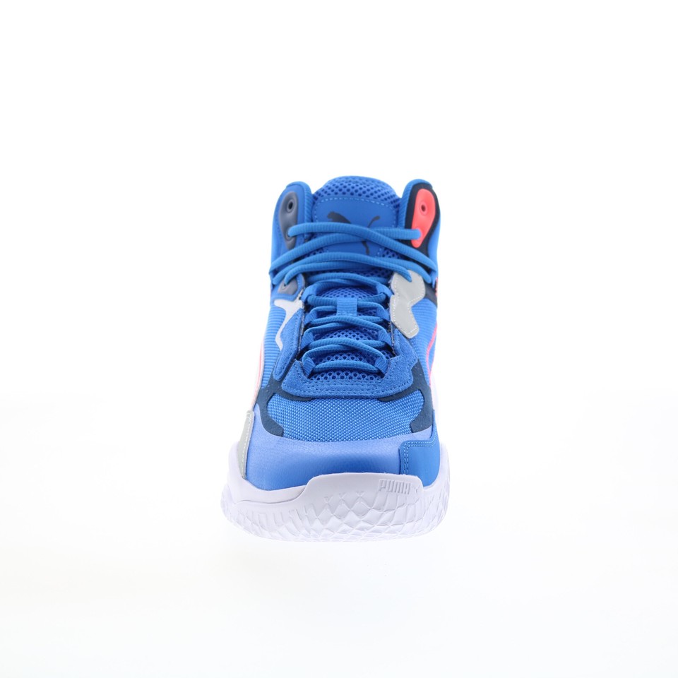 Puma Playmaker Pro Mid 37790208 Mens Blue Canvas Athletic Basketball
