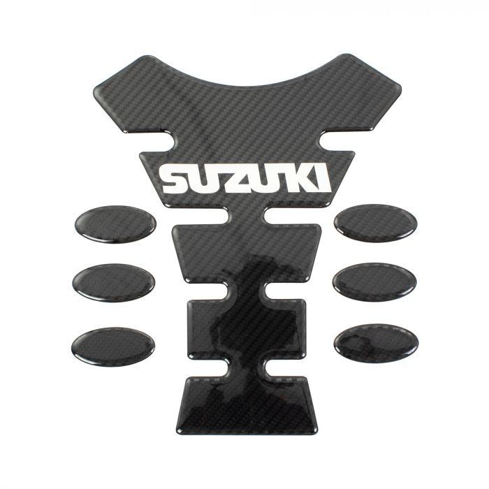 BIKE IT CARBON EFFECT LOGO SPINE TANK PAD - SUZUKI