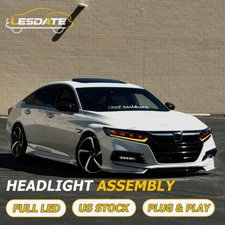 Red Devil Eye LED Headlights For Honda Accord 2018-2022 DRL Head Lamp Assembly