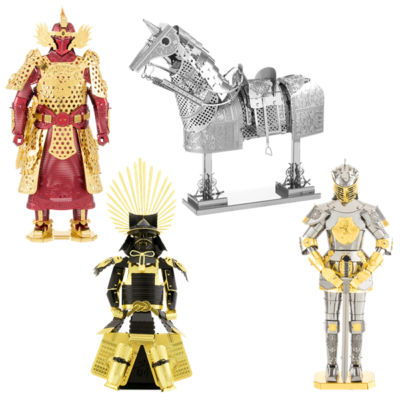 4 Fascinations Metal Earth Chinese Japanese European Horse Armor