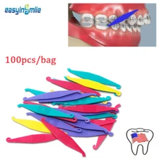 Dental Disposable Elastic Placer Hook Ortho For Braces Elastic Rubber Band 100pc