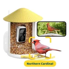 Birdfy Feeder 1 - 'AI' Bird Feeder 1080p Camera - Yellow - New in box