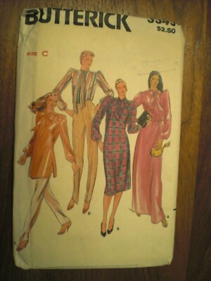 Butterick 3345 Sewing Pattern Vintage 80's Dress Tunic Uncut Size C (10-12-14)