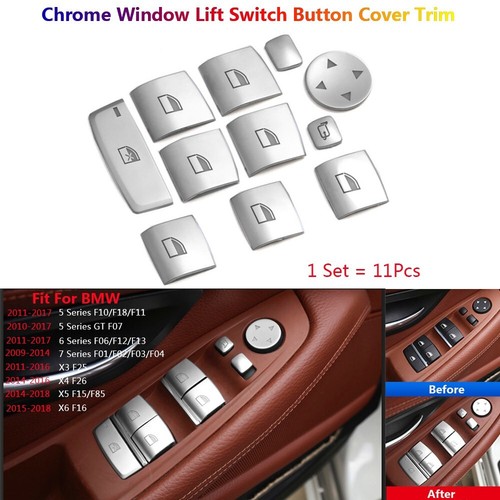 11x For BMW 5 6 7 X3 X4 X5 X6 F10 F15 F16 Car Window Switch Button Cover Sticker - Bild 2 von 24