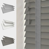 FAUX WOOD 50MM VENETIAN BLINDS SLATS TAPE GREY WHITE