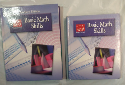 AGS Teacher Edition Basic Math Skills and Student Book lot of 2 Hardcover
