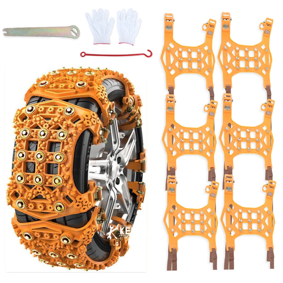 6x Universal Invierno Nieve Barro Antideslizante Neumáticos Cadenas Tendón Para Ford Escape Foto 4 de 4