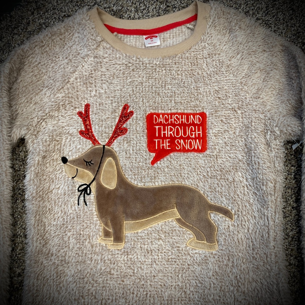 Crew Neck Women's Sausage Dog Christmas Jumper Dachshund