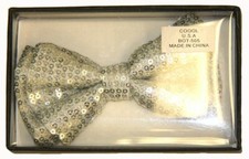 Adult Unisex Silver Sequin Dress Dressup Tuxedo Bowtie Fancy Dress or Halloween