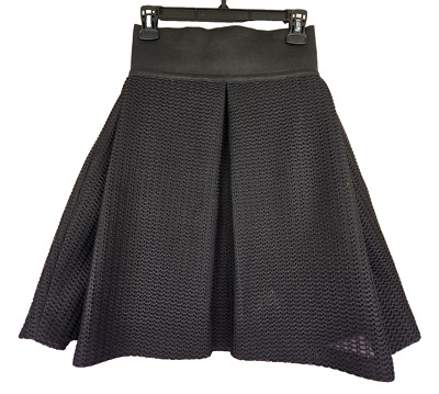 Milly Bonded Tech Bubble Skirt Women XS Black Sculpted A Line NWT $395 Eventwear