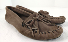 Minnetonka Womens Suede Moccasin Slip On Shoes 401TW Brown Size 8 20330