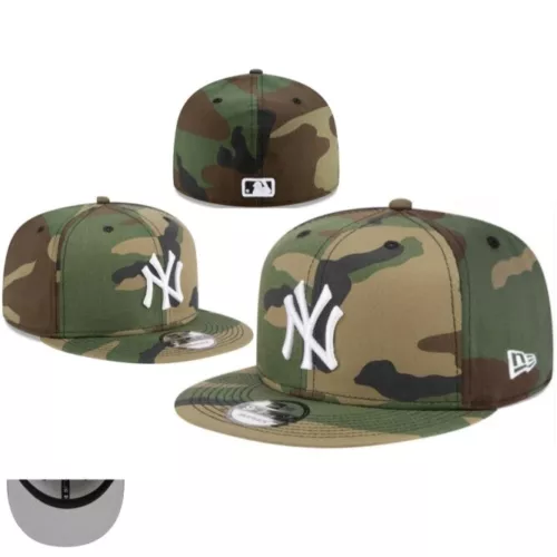 New York Yankees Fitted Hat Embroidered Baseball Cap Sonnenhut Flat Brim Cap - Bild 20 von 39