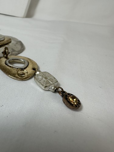 Multi Tone Silver Gold Copper Tones Love Peace Remember Lariat Necklace 16” - Picture 14 of 20
