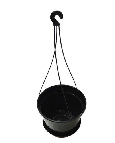160mm Hanging Basket Pot with Saucer x 50sets (Black)- Indoor or Outdoor Plant - Picture 2 of 4